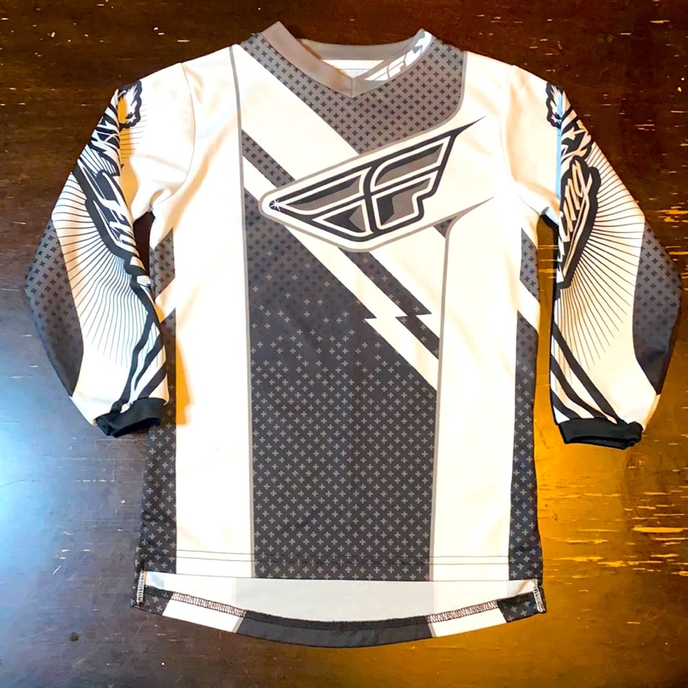 White & Black Fly Racing Jersey